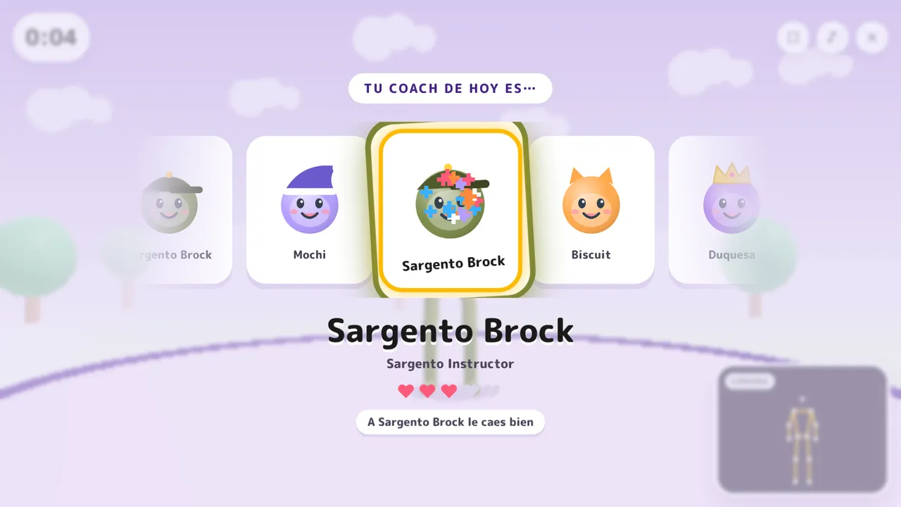 La ruleta elige al coach del día: Sargento Brock, Mochi, Biscuit, Duquesa.